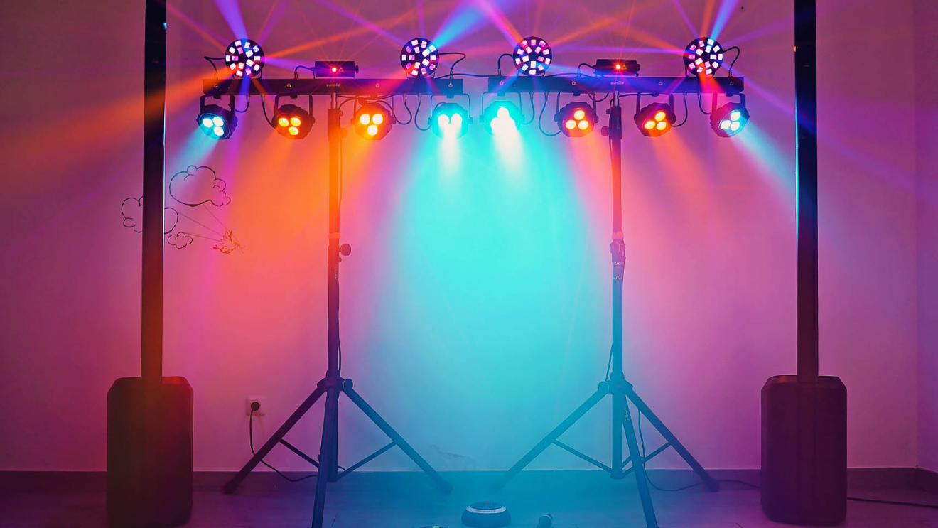 A/V - Screen + projector + sound system